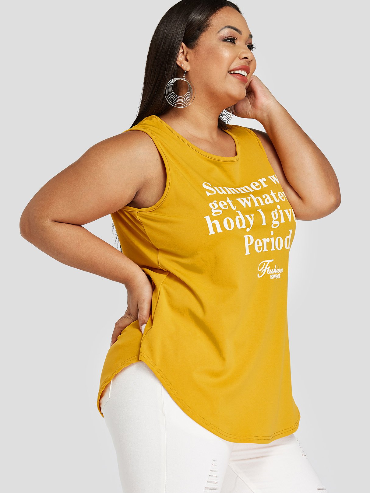 OEM Ladies Yellow Plus Size Tops