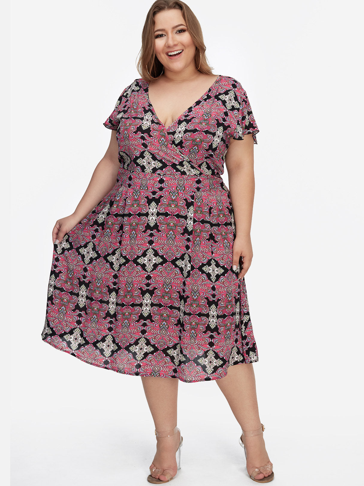 OEM Ladies Rose Plus Size Dresses