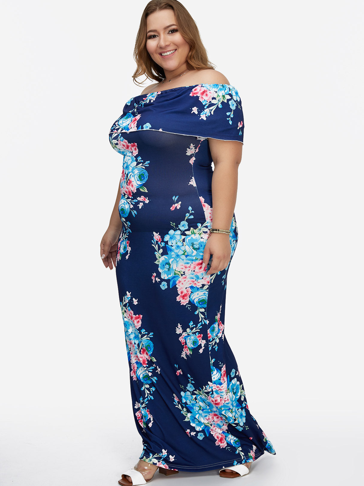 OEM Ladies Blue Plus Size Dresses