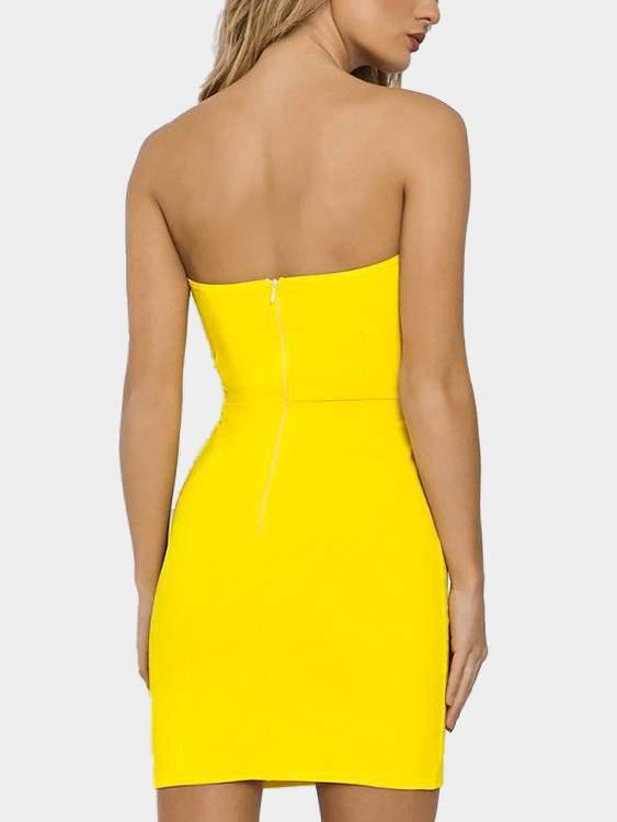 NEW FEELING Womens Yellow Mini Dresses