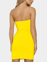 NEW FEELING Womens Yellow Mini Dresses