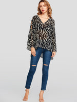 NEW FEELING Womens Black Blouses