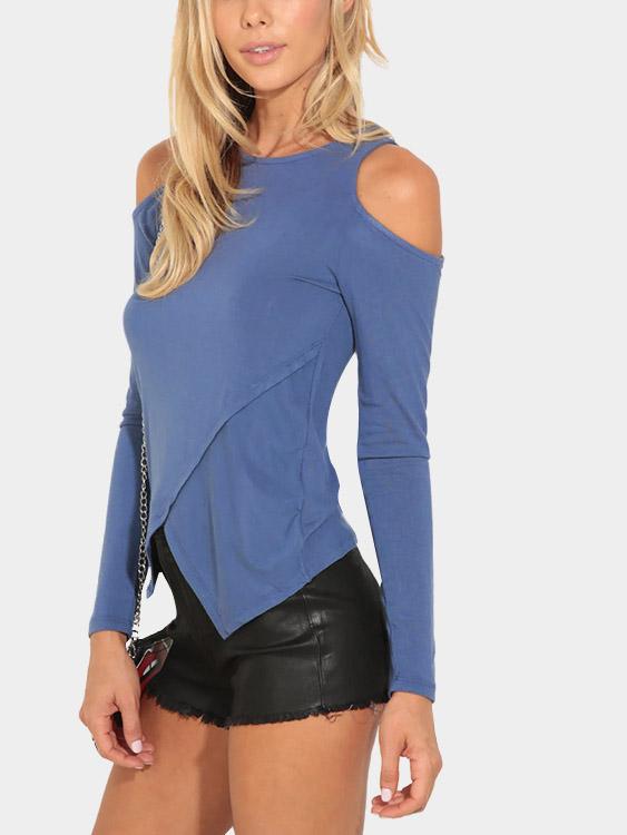 NEW FEELING Womens Blue T-Shirts