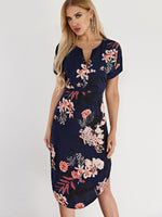 OEM Ladies Navy Floral Dresses