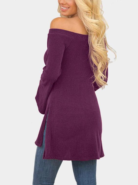 NEW FEELING Womens Purple T-Shirts