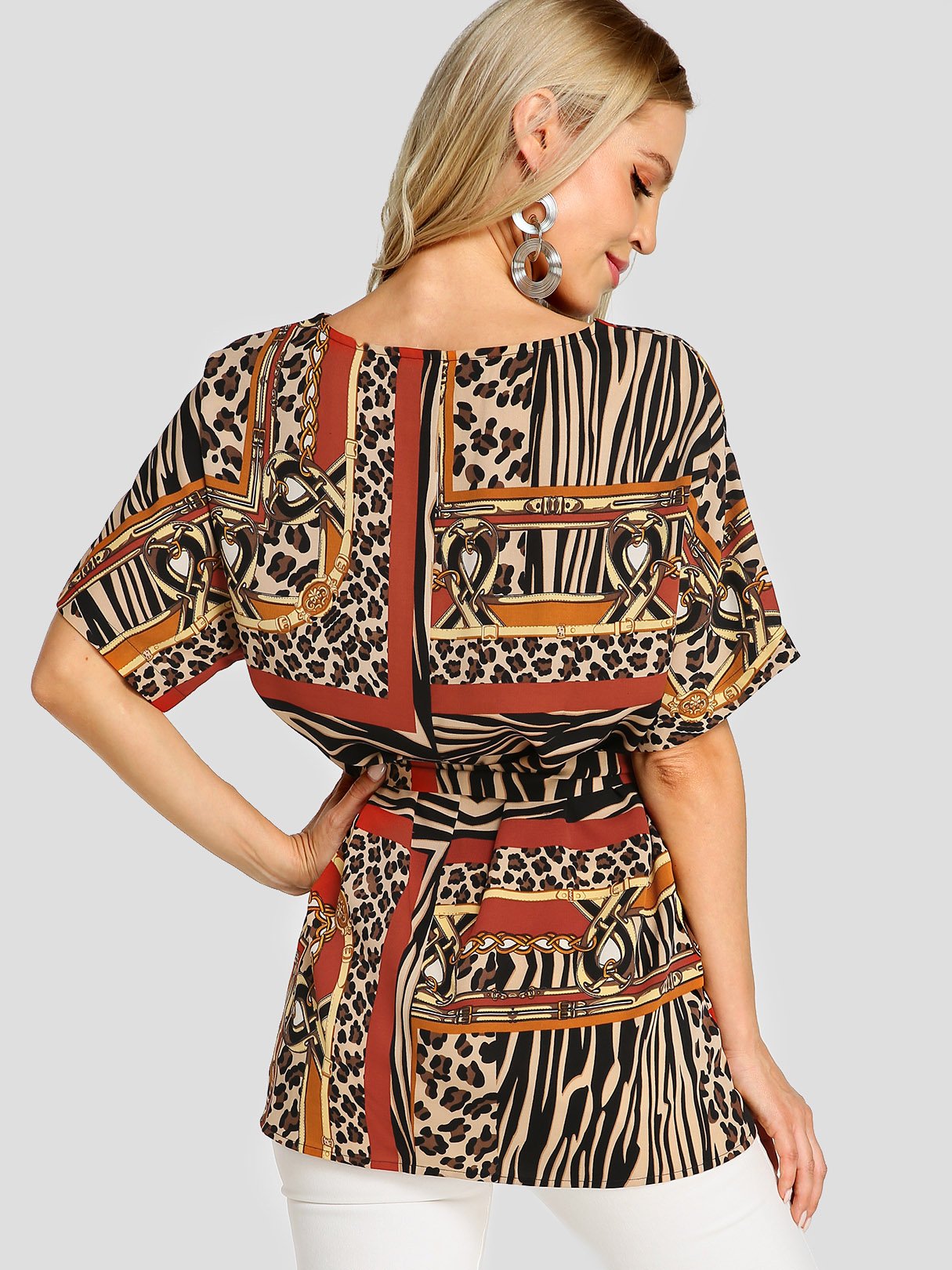 ODM Ladies Short Sleeve Blouses