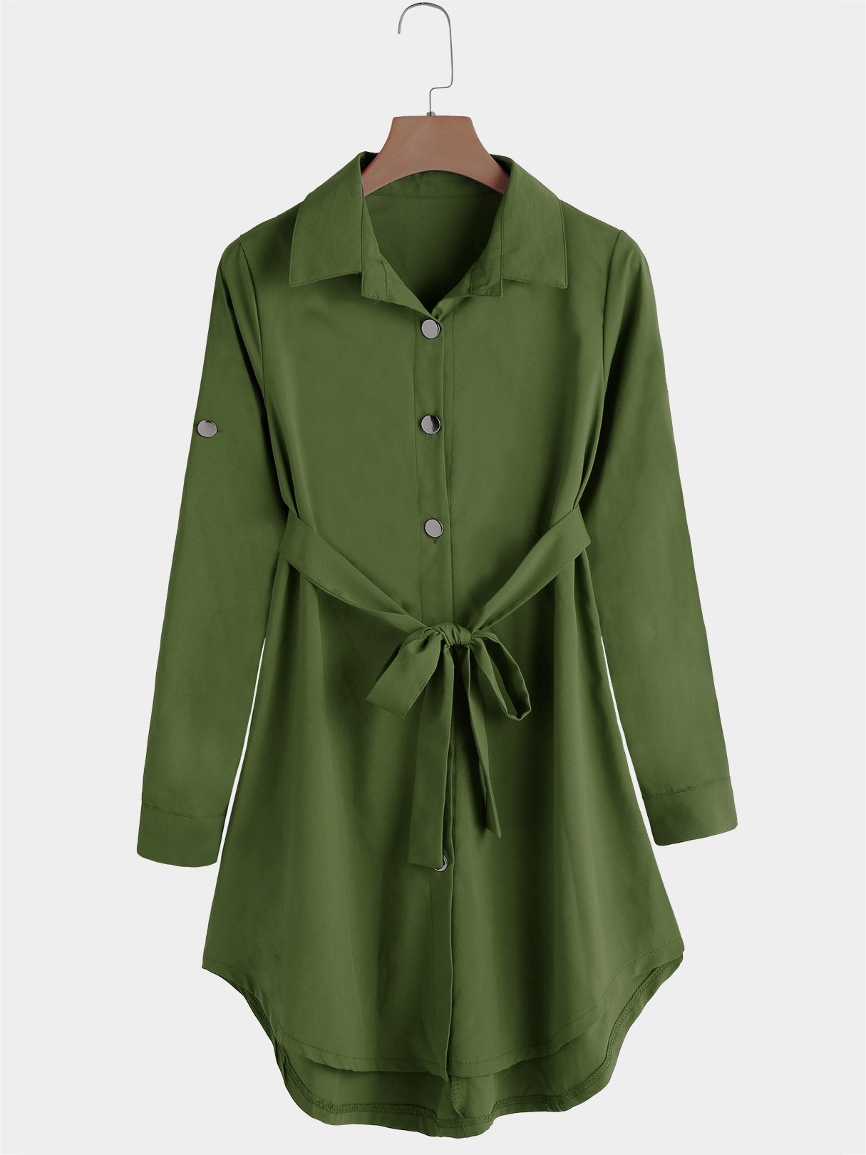 NEW FEELING Womens Army Green Mini Dresses