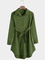 NEW FEELING Womens Army Green Mini Dresses