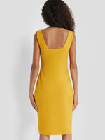 NEW FEELING Womens Yellow V-Neck Dresses