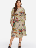 Custom Plus Size Floral Dresses With Sleeves