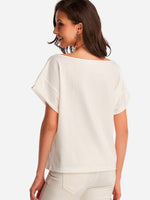NEW FEELING Womens White T-Shirts