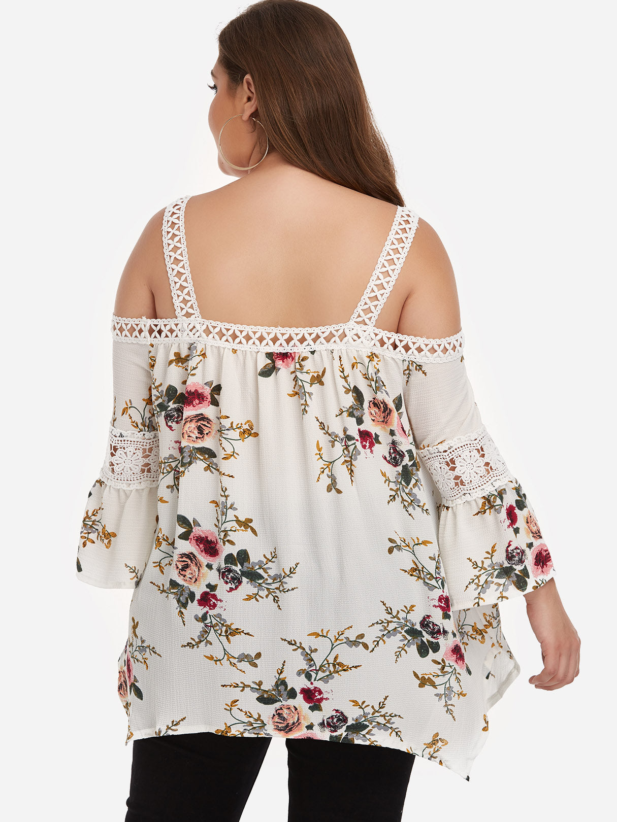NEW FEELING Womens Floral Plus Size Tops