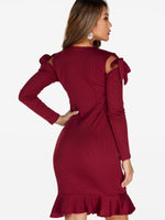 NEW FEELING Womens Burgundy Sexy Dresses
