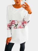 Wholesale Round Neck Floral Print Long Sleeve Tee