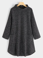 Wholesale Perkins Collar Plain Side Pockets Long Sleeve T-Shirts
