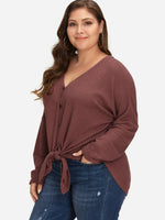 OEM Ladies Coffee Plus Size Tops