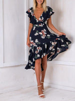 OEM Ladies Navy Floral Dresses