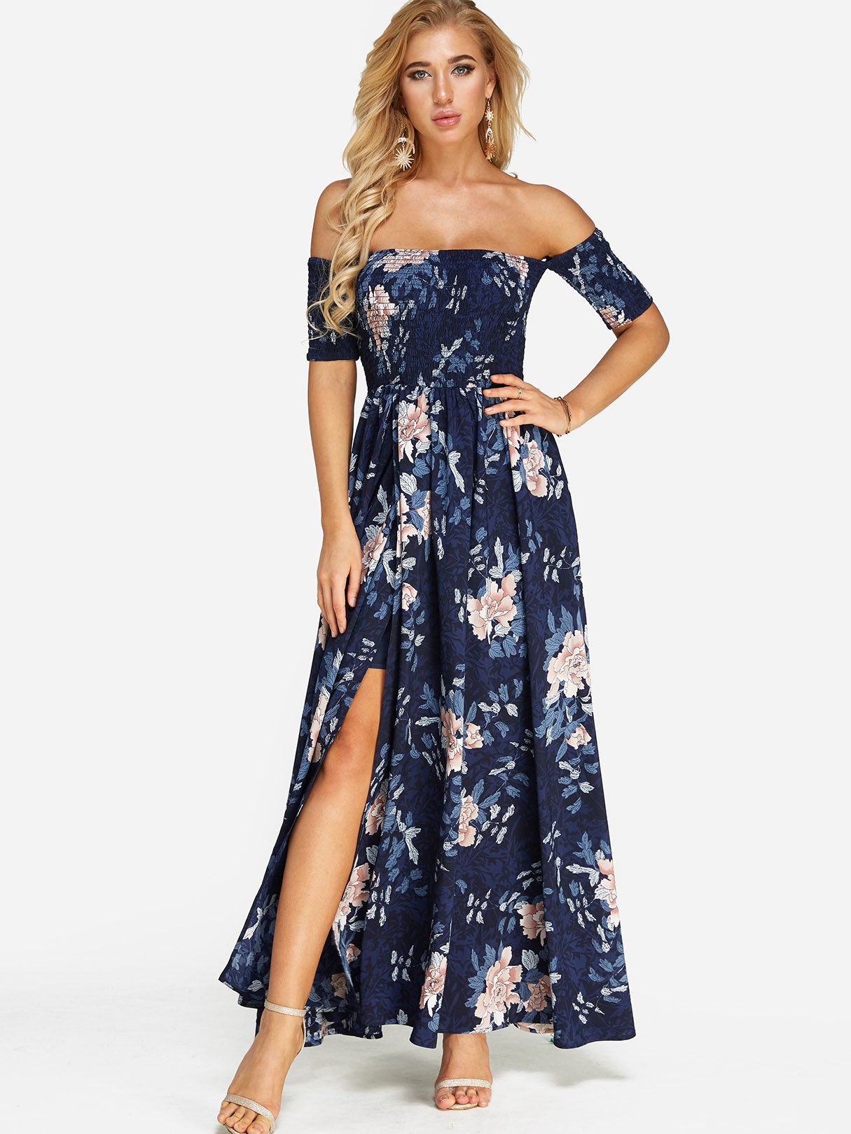 NEW FEELING Womens Navy Floral Dresses