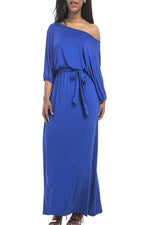 OEM Ladies Blue Maxi Dresses