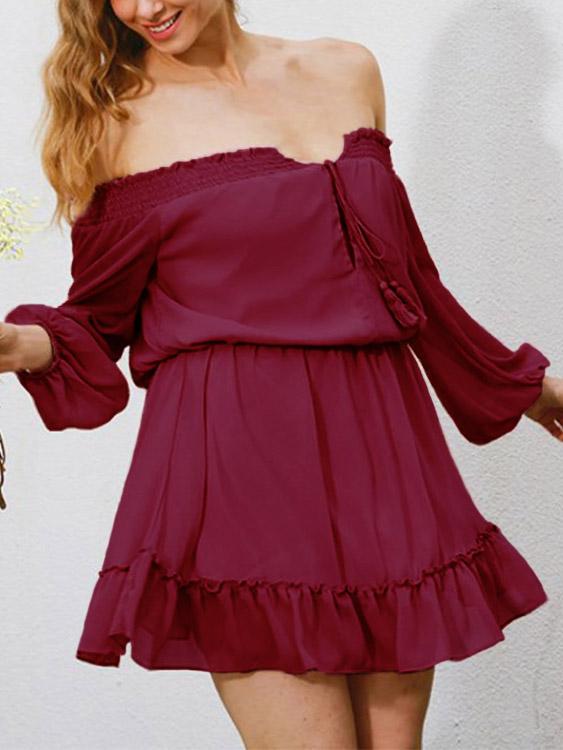 OEM Ladies Burgundy Mini Dresses