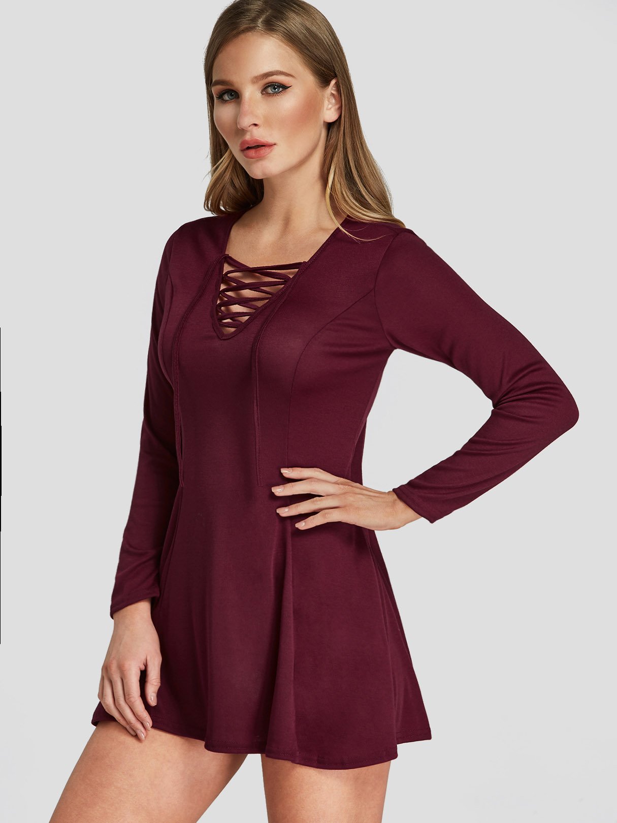 OEM Ladies Burgundy Mini Dresses