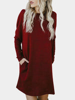 Wholesale One Shoulder Long Sleeve Side Pockets Mini Dress