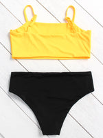 NEW FEELING Womens Yellow Bikinis