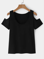 NEW FEELING Womens Black T-Shirts