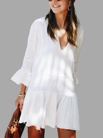 NEW FEELING Womens White Mini Dresses