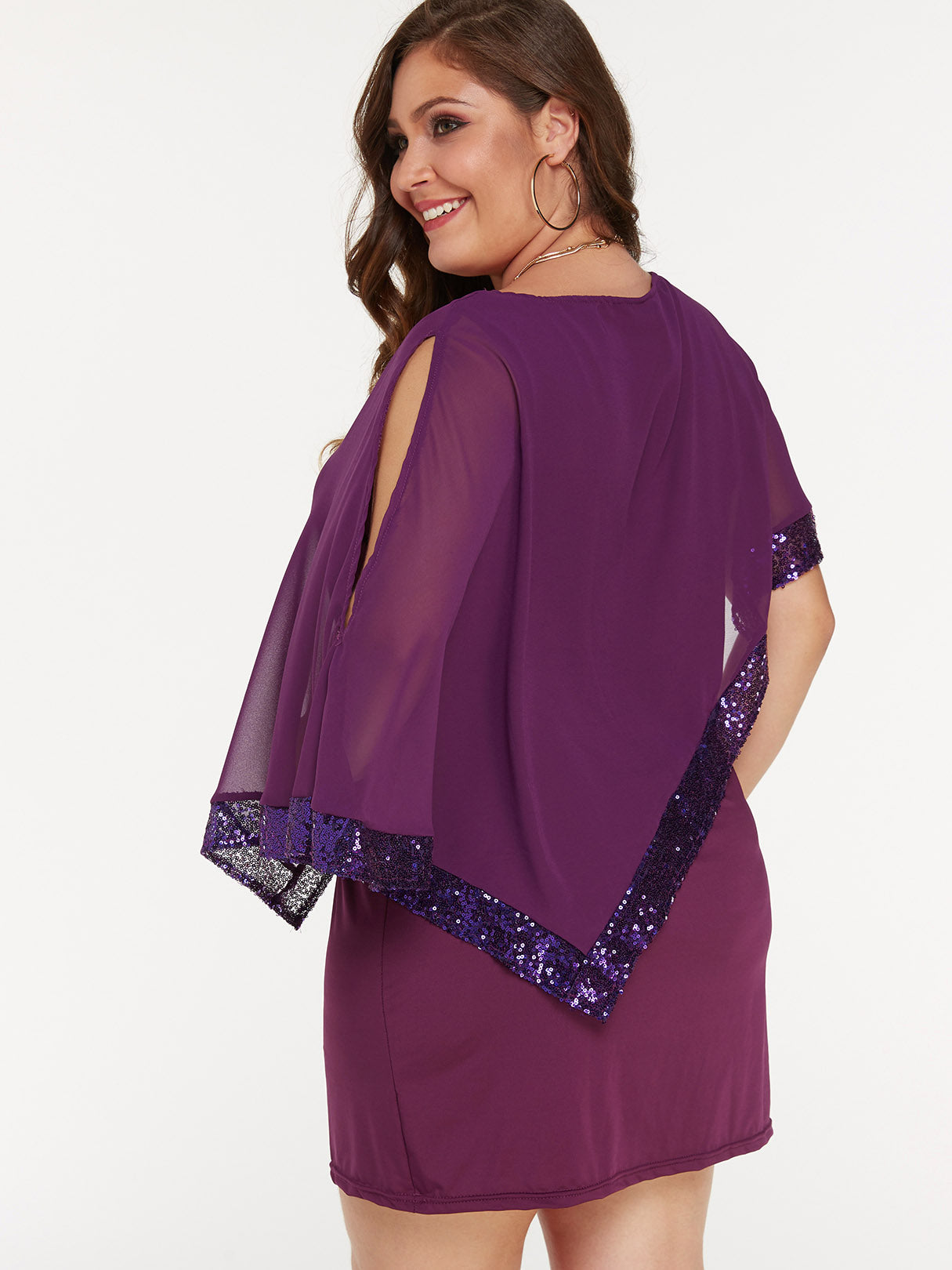 NEW FEELING Womens Purple Plus Size Dresses