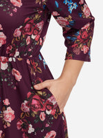 ODM Ladies 3/4 Sleeve Plus Size Midi Dresses