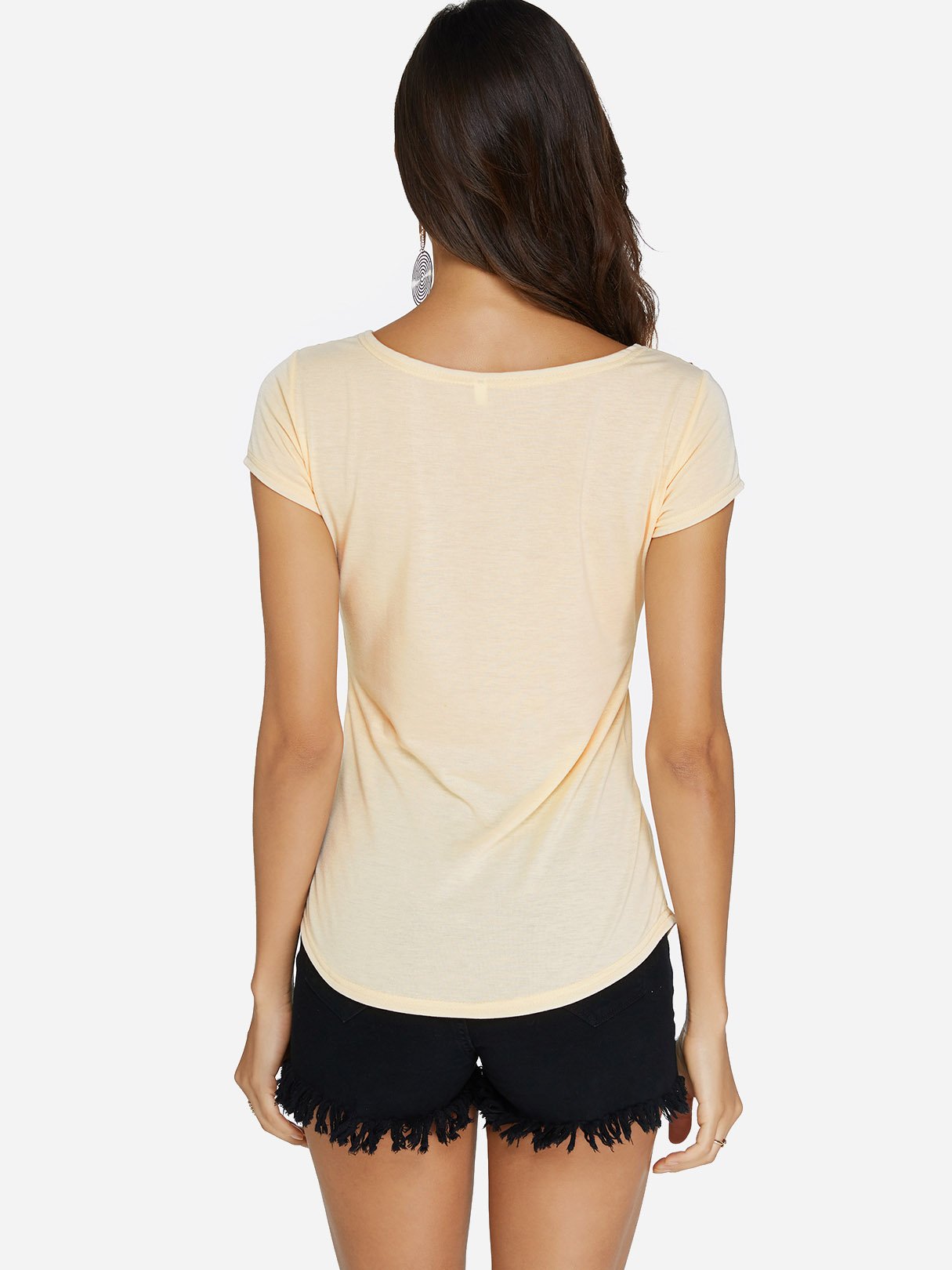 NEW FEELING Womens Khaki T-Shirts