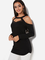 NEW FEELING Womens Black T-Shirts