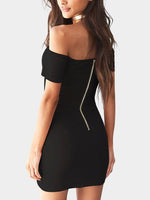 NEW FEELING Womens Black Off The Shoulder Dresses