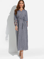 Custom Long Sleeve Lace And Chiffon Dress