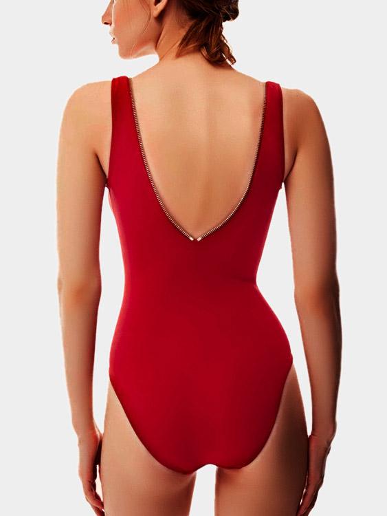 NEW FEELING Womens Red One-Pieces