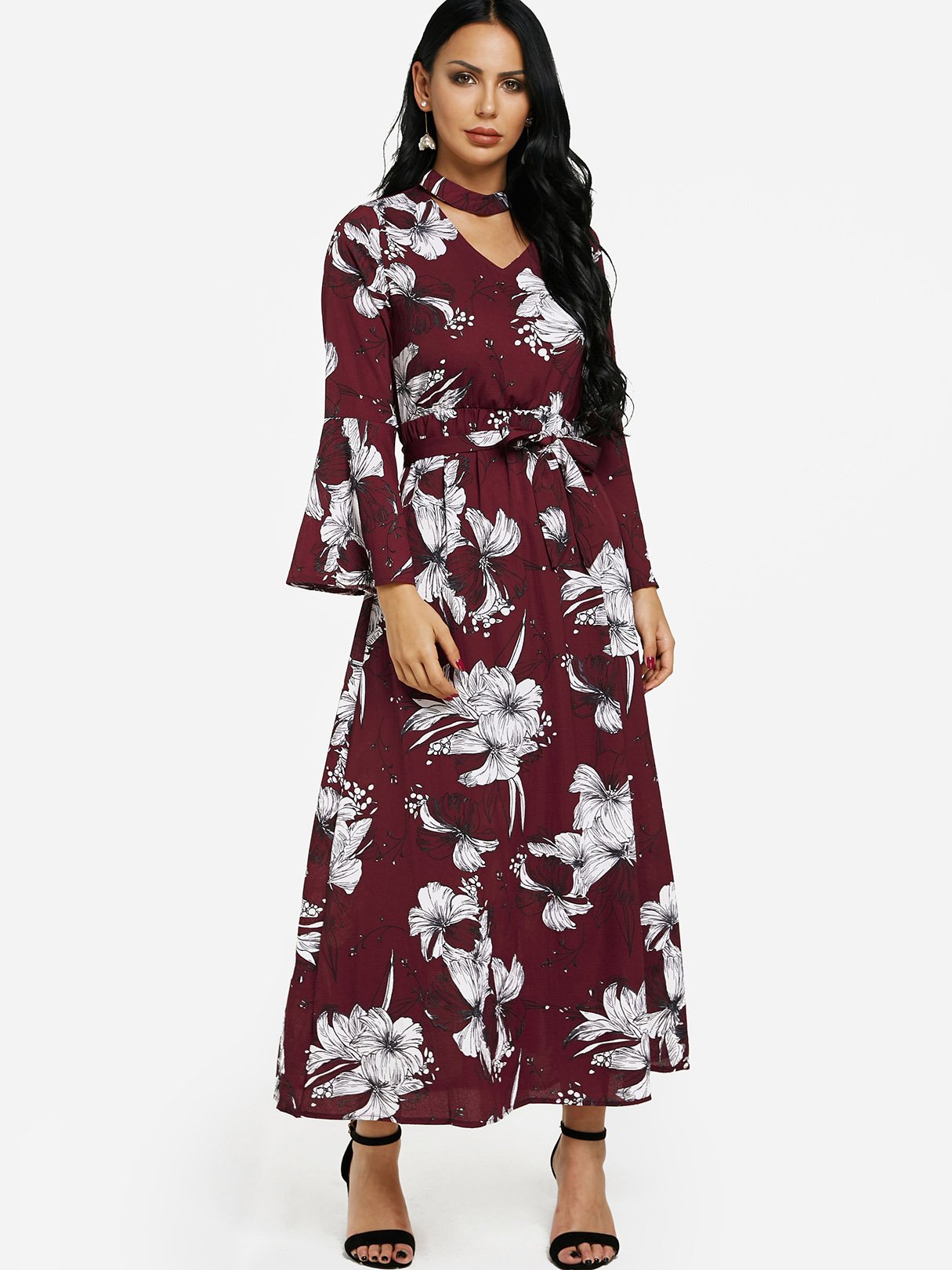 ODM Ladies Long Sleeve Maxi Dress