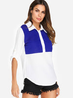 OEM Ladies White & Blue T-Shirts