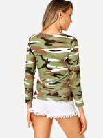 NEW FEELING Womens Green T-Shirts