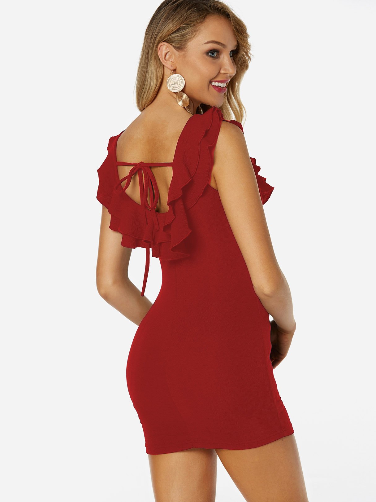 NEW FEELING Womens Red Bodycon Dresses