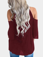 NEW FEELING Womens Burgundy T-Shirts