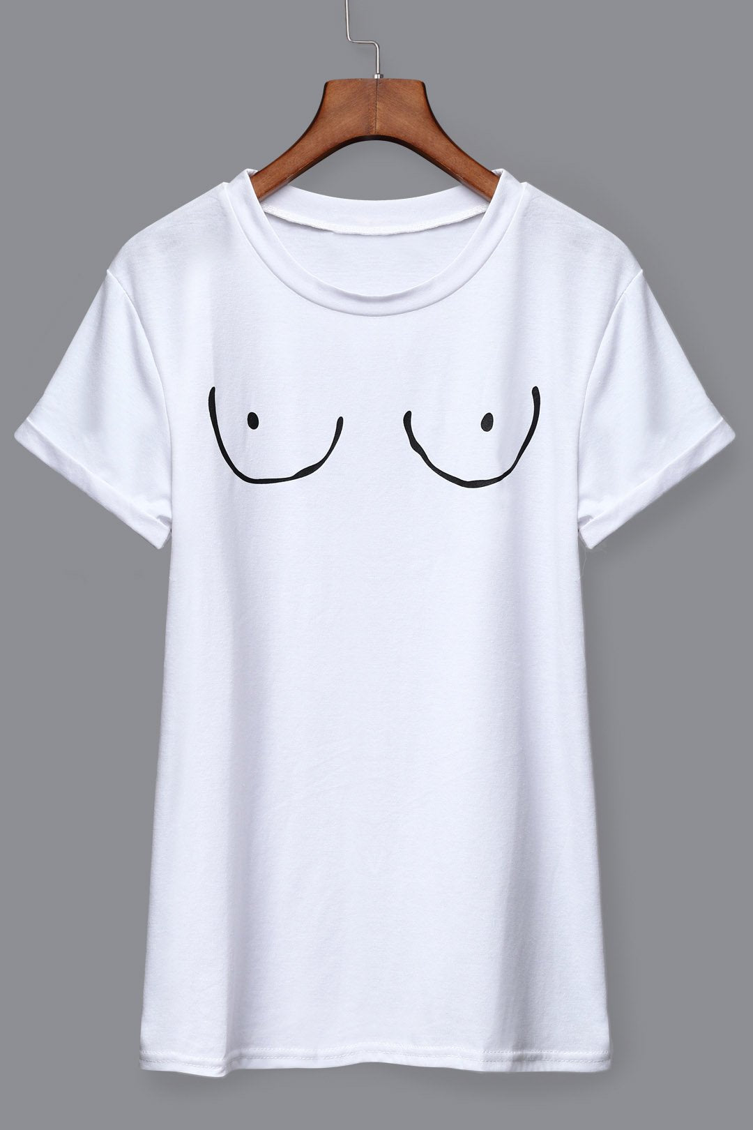 Wholesale Round Neck Short Sleeve White Tee
