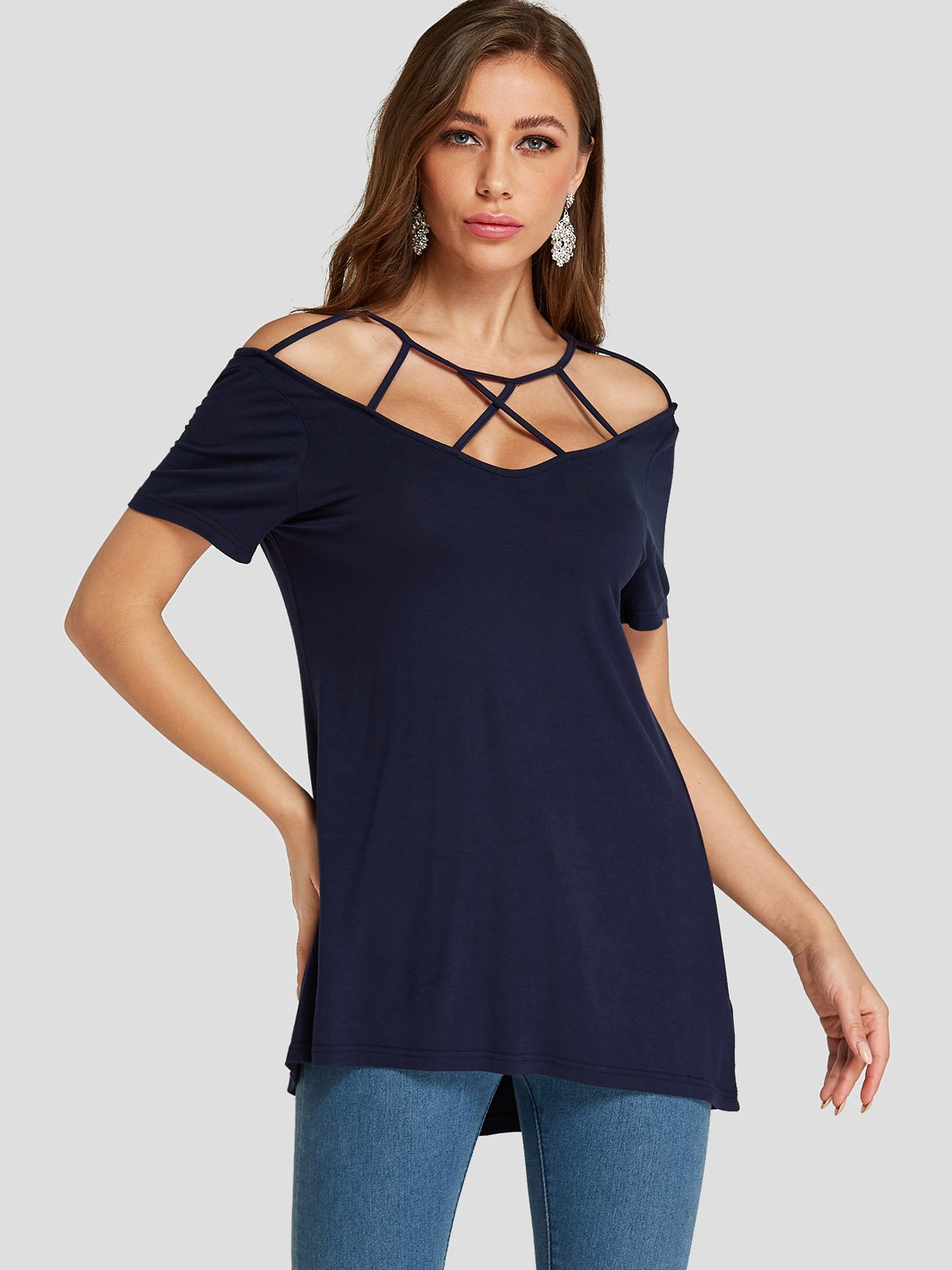 OEM Ladies Navy T-Shirts