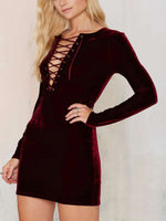 OEM Ladies Burgundy Mini Dresses