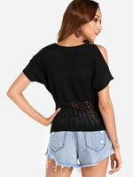 NEW FEELING Womens Black T-Shirts