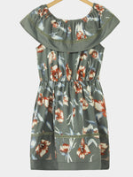 OEM Ladies Army Green Floral Dresses
