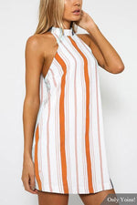 Custom Womens Striped Mini Dresses