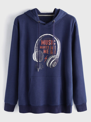 Wholesale Royal Printed Graphic Pullover Pockets Screw Thread Hoodies 