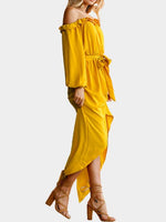NEW FEELING Womens Yellow Maxi Dresses