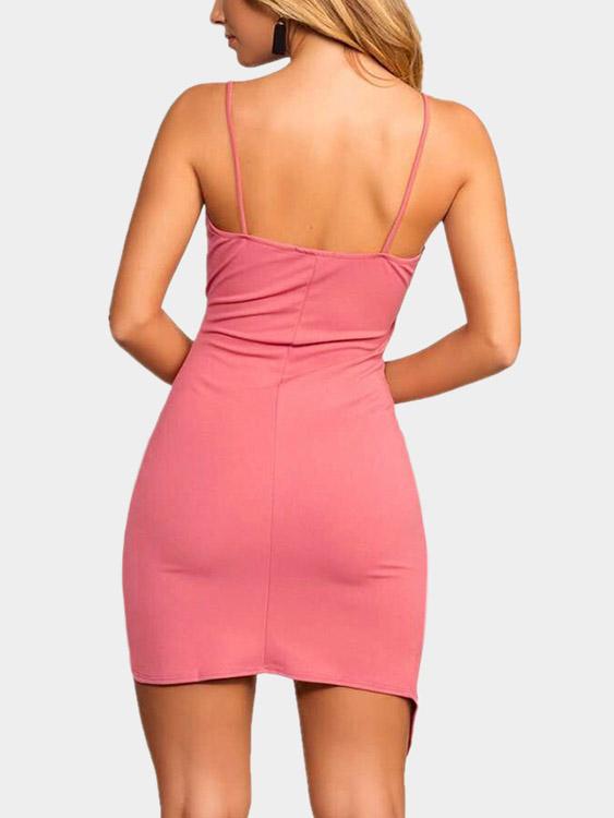 NEW FEELING Womens Pink V-Neck Dresses